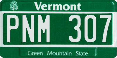 VT license plate PNM307
