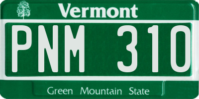 VT license plate PNM310