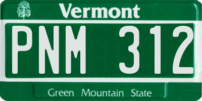 VT license plate PNM312