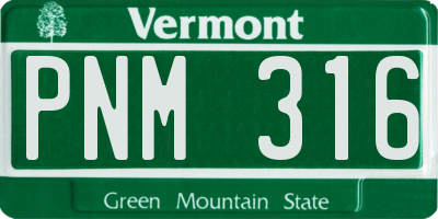 VT license plate PNM316