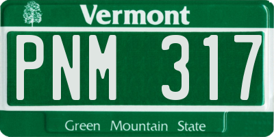 VT license plate PNM317