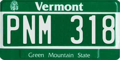 VT license plate PNM318