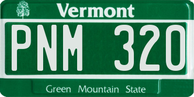 VT license plate PNM320