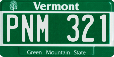 VT license plate PNM321
