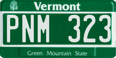 VT license plate PNM323