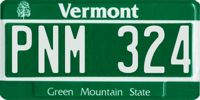 VT license plate PNM324