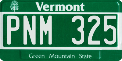 VT license plate PNM325