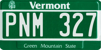 VT license plate PNM327