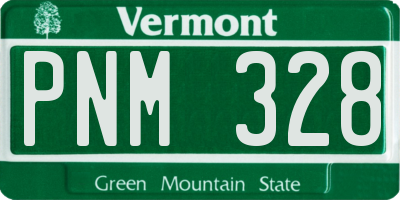 VT license plate PNM328