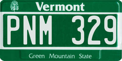 VT license plate PNM329
