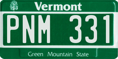VT license plate PNM331
