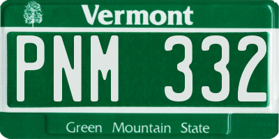 VT license plate PNM332