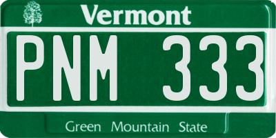 VT license plate PNM333