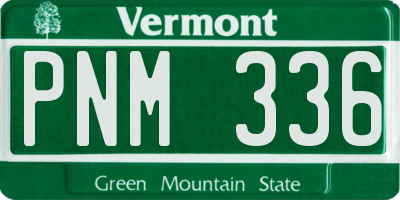 VT license plate PNM336