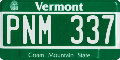VT license plate PNM337