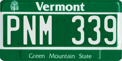 VT license plate PNM339