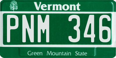 VT license plate PNM346