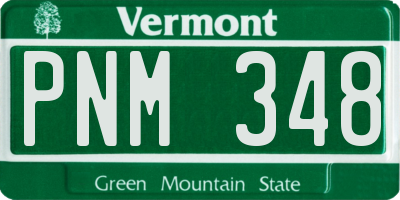 VT license plate PNM348