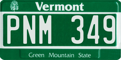 VT license plate PNM349