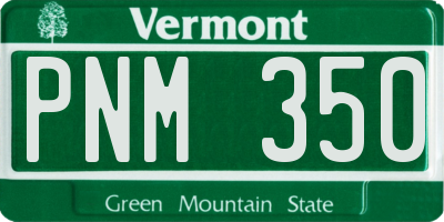 VT license plate PNM350
