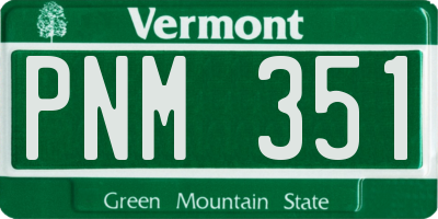 VT license plate PNM351