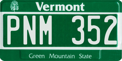 VT license plate PNM352