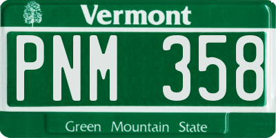 VT license plate PNM358