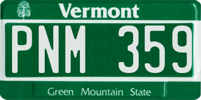 VT license plate PNM359