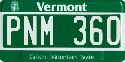 VT license plate PNM360