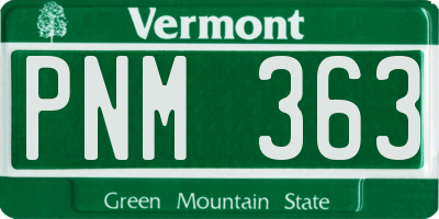 VT license plate PNM363