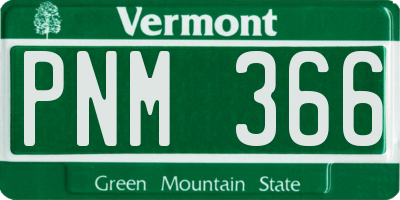 VT license plate PNM366