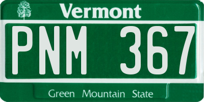 VT license plate PNM367