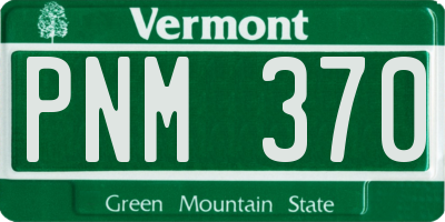 VT license plate PNM370