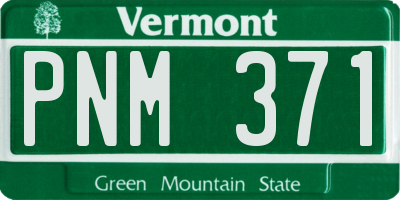 VT license plate PNM371