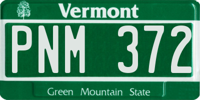 VT license plate PNM372