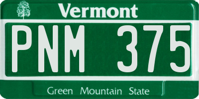 VT license plate PNM375