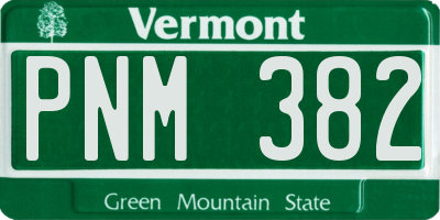 VT license plate PNM382