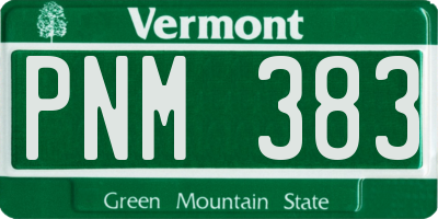 VT license plate PNM383