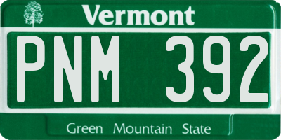 VT license plate PNM392