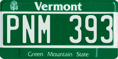 VT license plate PNM393