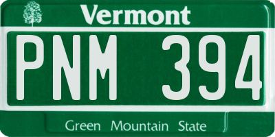 VT license plate PNM394