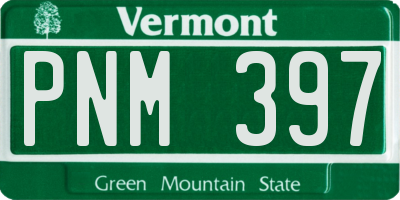VT license plate PNM397