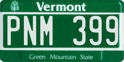 VT license plate PNM399