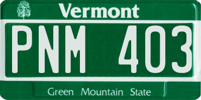 VT license plate PNM403