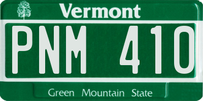 VT license plate PNM410