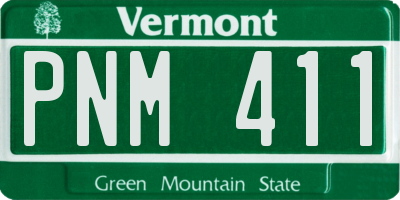 VT license plate PNM411
