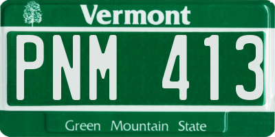 VT license plate PNM413