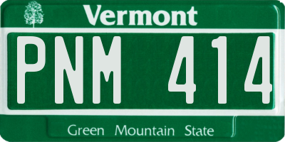VT license plate PNM414