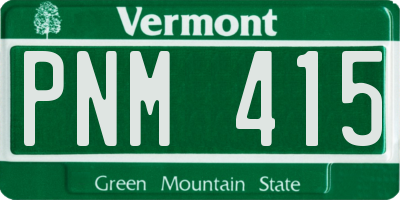VT license plate PNM415