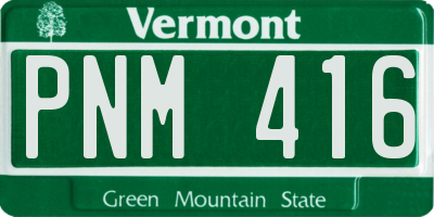 VT license plate PNM416